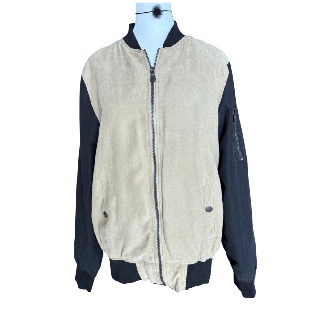 Civil Sektor Black & Beige Two-Tone Bomber Jacket Men’s M (Women’s L - Picture 2 of 9